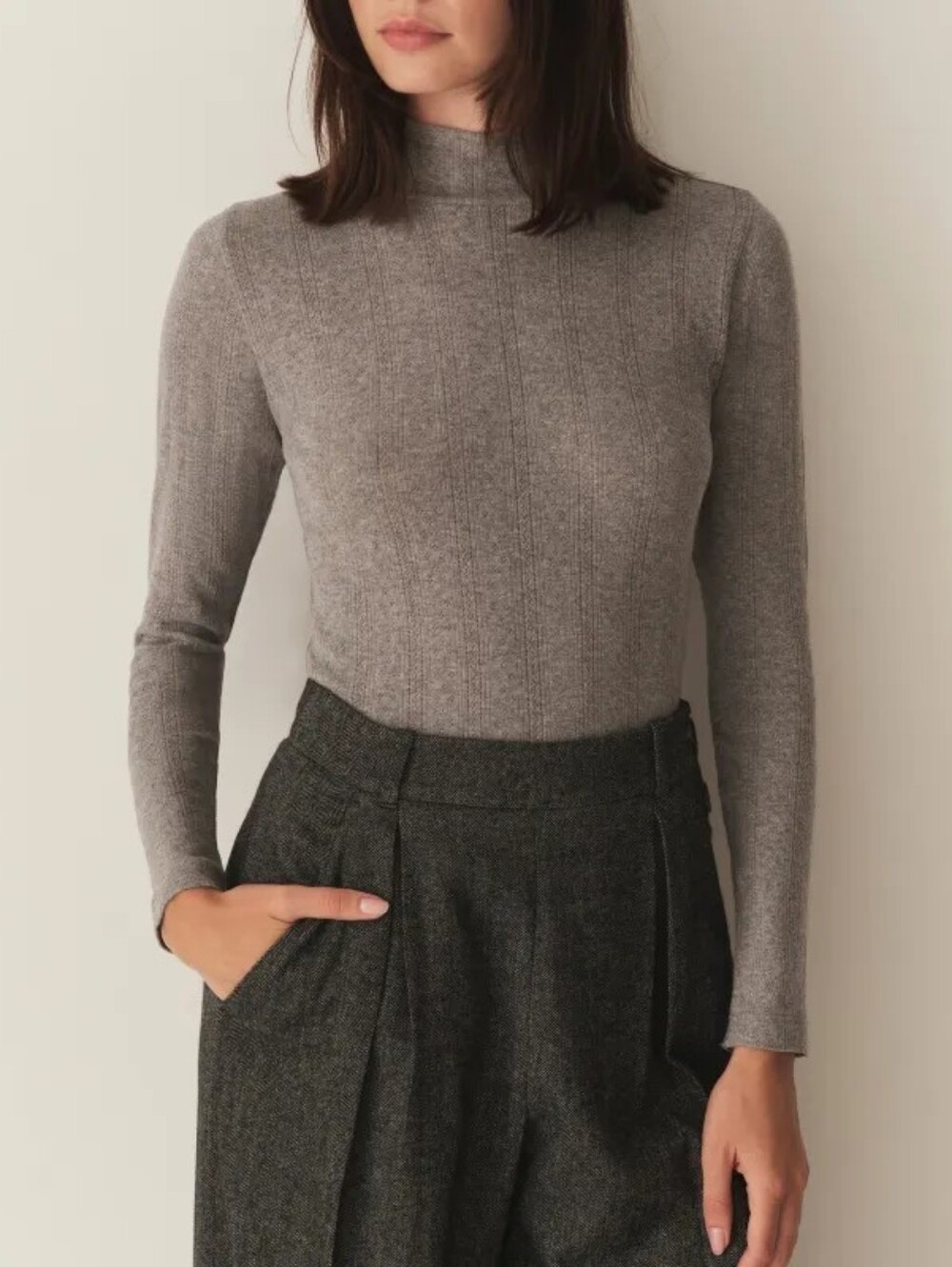 Doen organic pointelle turtleneck, xsmall